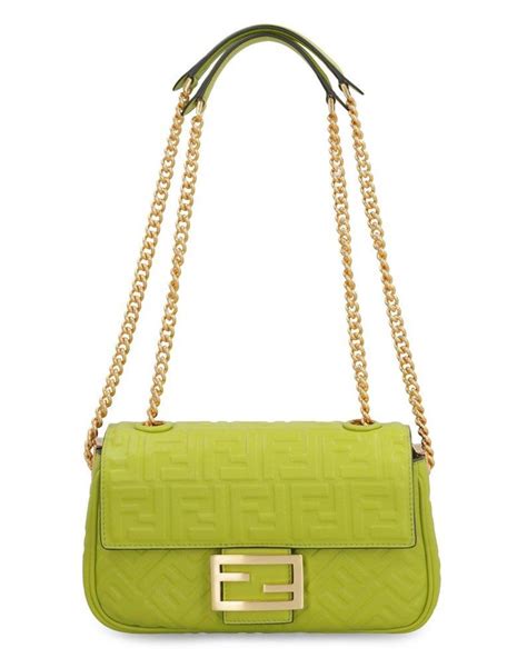 fendi ff motif chained shoulder bag|FENDI Baguette FF Motif Shoulder Bag .